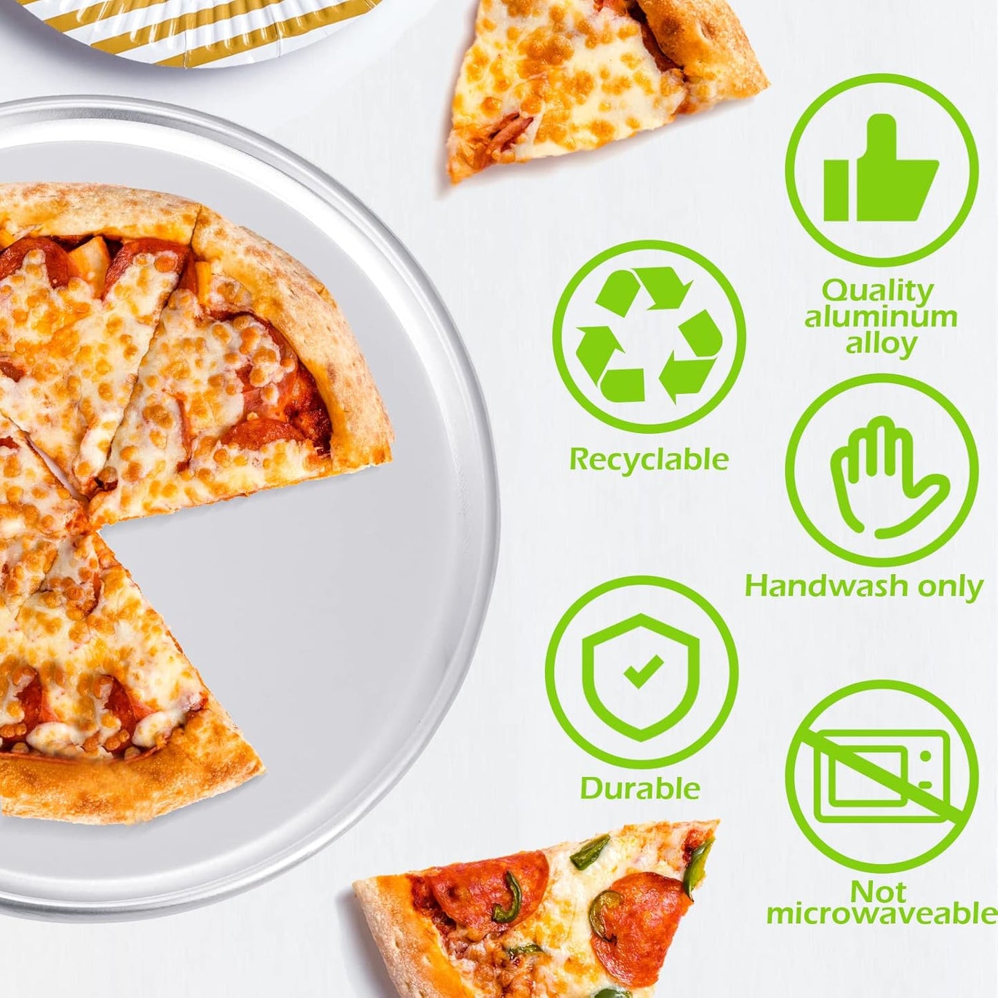 Juego de 24 moldes para pizza de aluminio sin óxido para horno