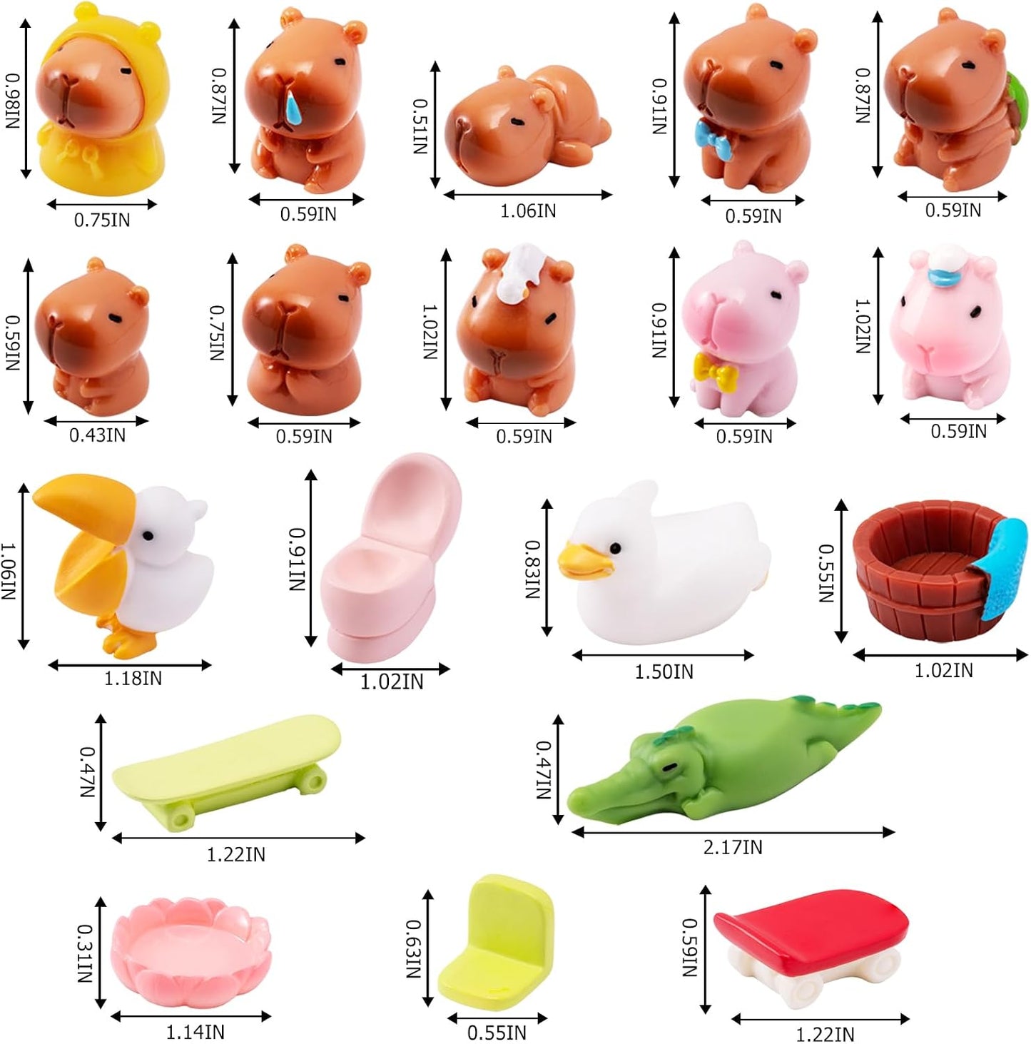 Figuras Capybara resina miniatura decoración pasteles casa muñecas