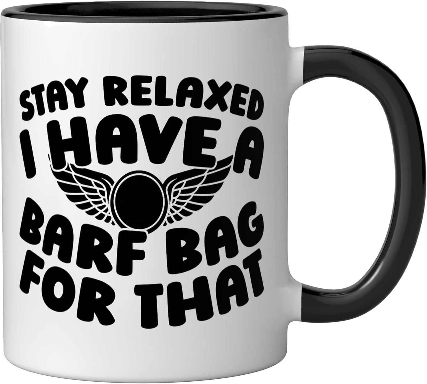 Taza cerámica para azafata Steward Cabin Crew negra/blanca