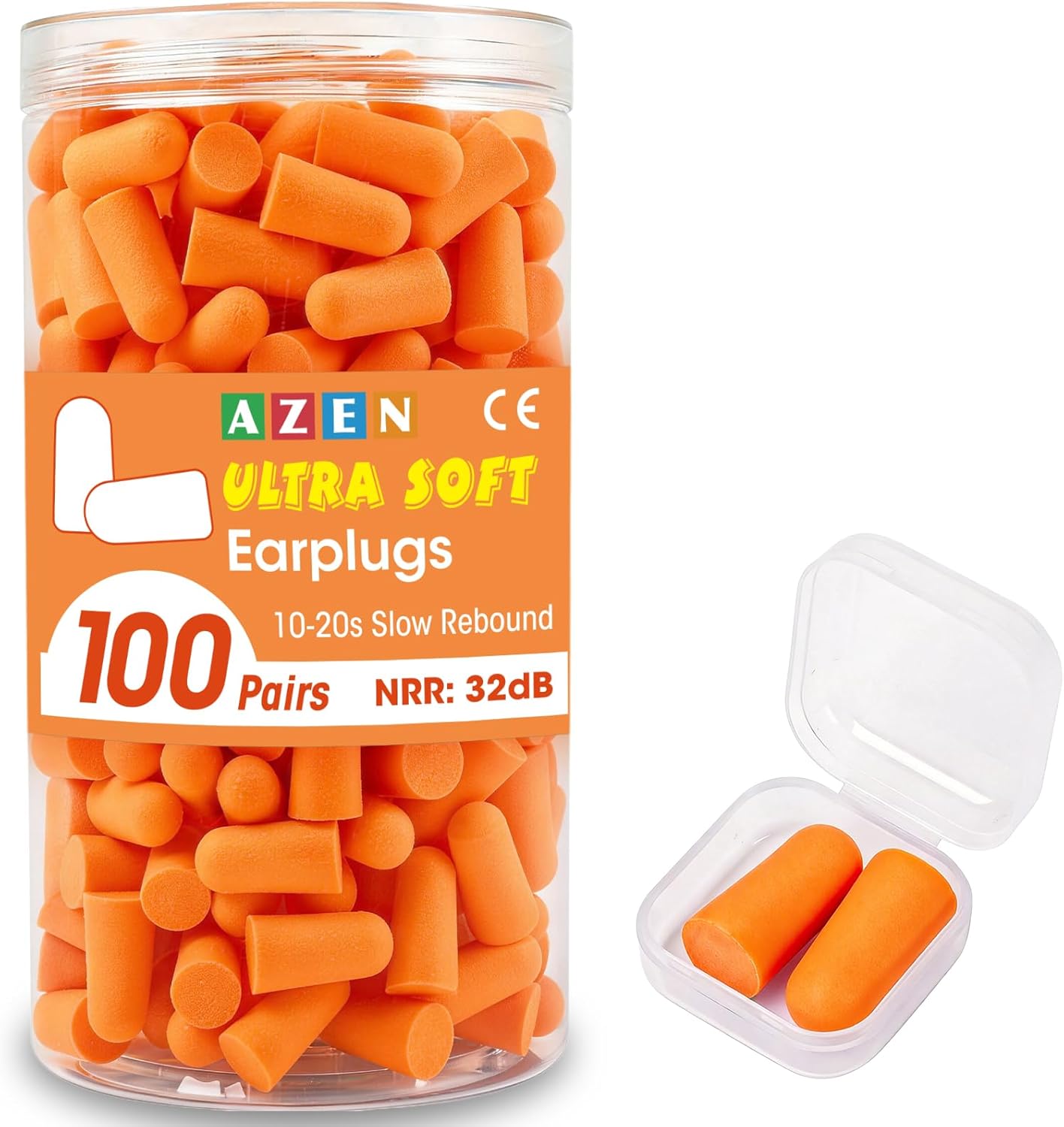 100 Pzas Tapones Oído Espuma NRR 32dB para Dormir