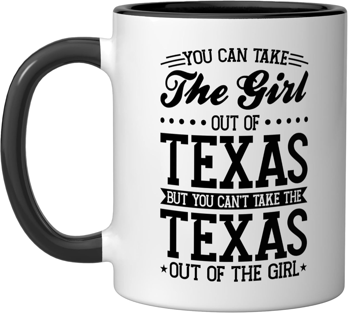 Taza Cerámica Texas Negro/Blanco
