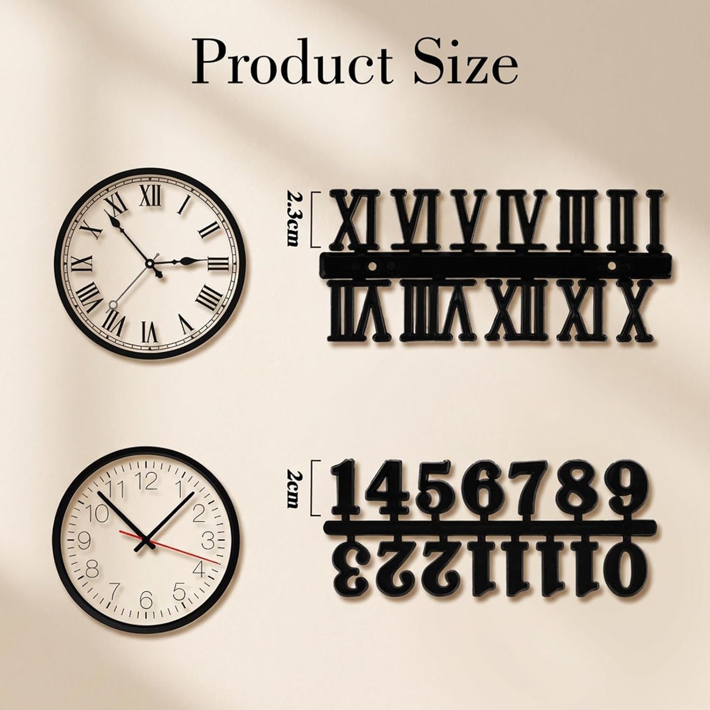 Kit 12 números autoadhesivos para relojes y manualidades