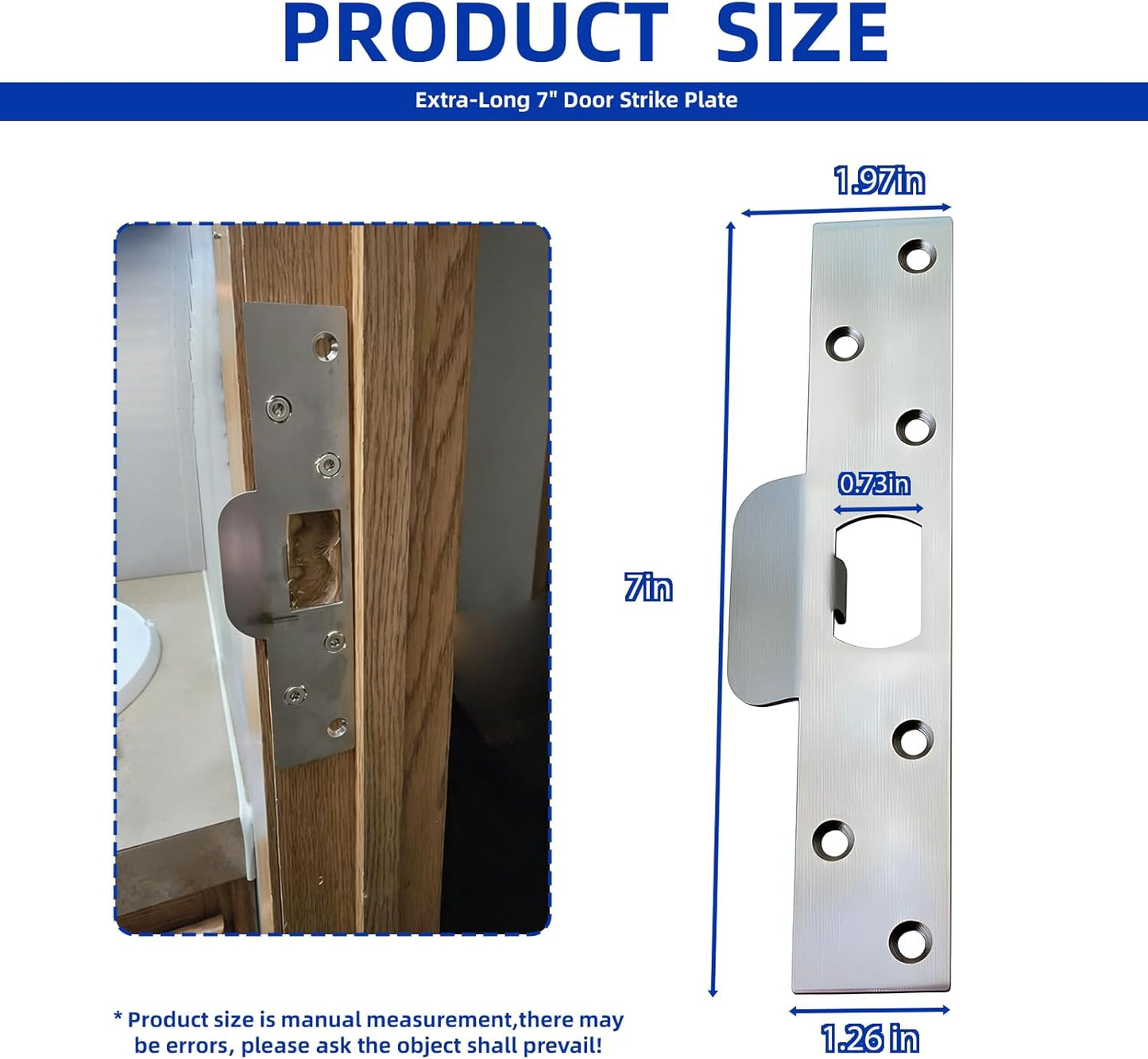 Placa refuerzo puerta acero inox 7pulg