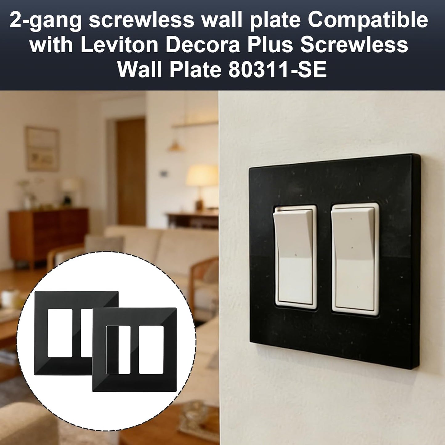 Placa pared sin S 2 segmentos para Leviton 80309-SE