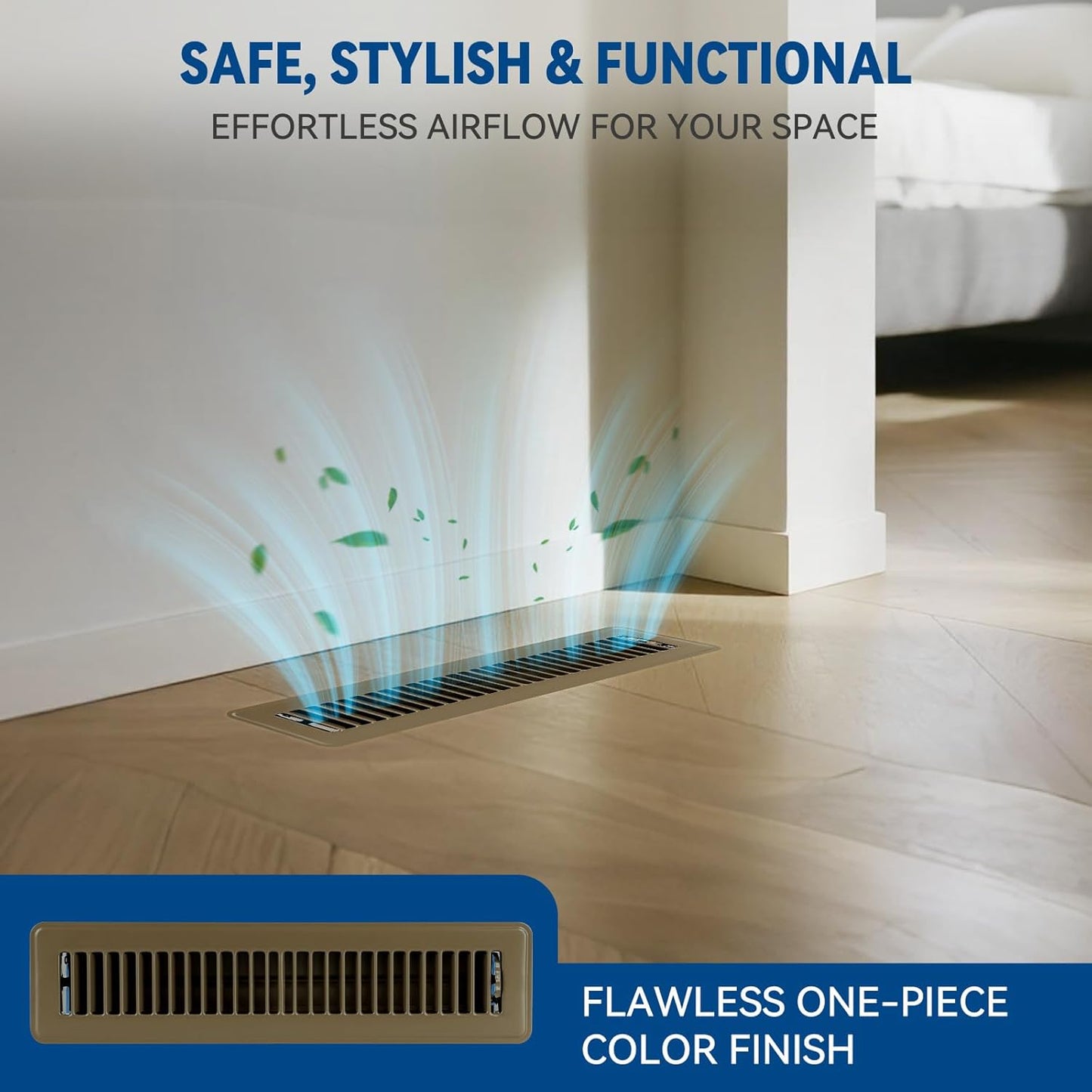 2 Cubiertas Ventilación Suelo Metal 2x10 Pulg Ajustables