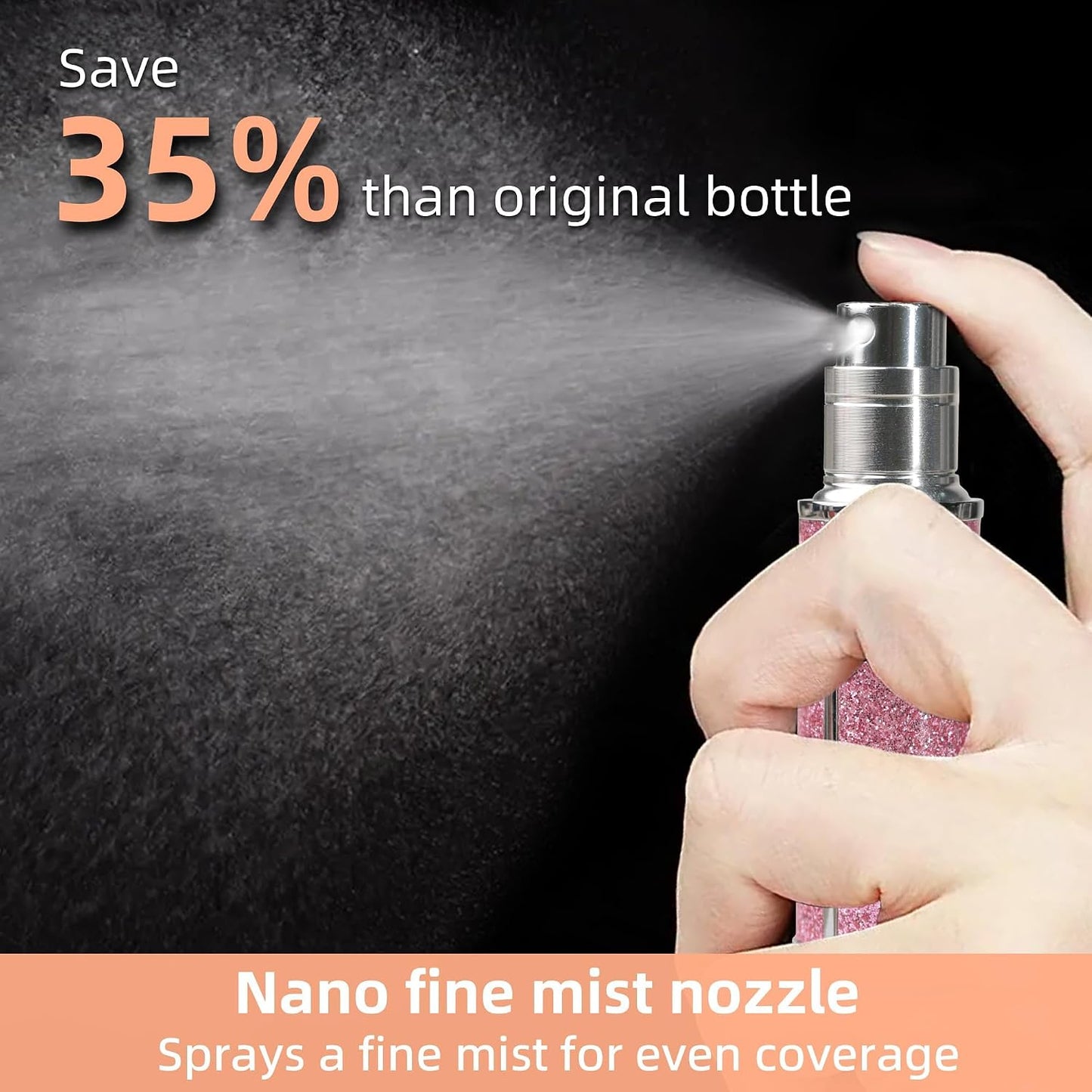 Atomizador perfume recargable cuero sintético 0.17oz gris