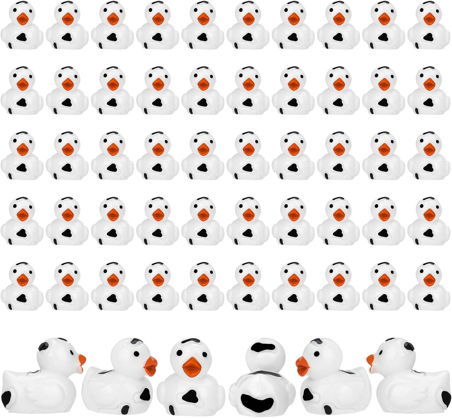50 Pzas Mini Patos Resina Estampado Vaca