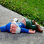 Estatua gnomo decoración exterior 9.5pulg azul