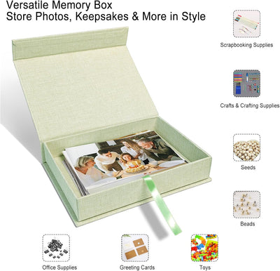 Caja almacenamiento fotos 8x10pulg tapa organizador apilable