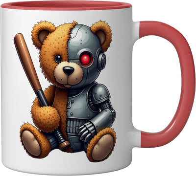 Taza Cerámica Robótico Cyborg AI Rojo/Blanco