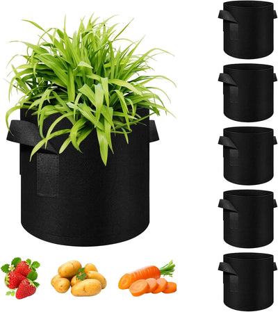Bolsas cultivo 10gal tela gruesa color negro set 5/10/12/20/30