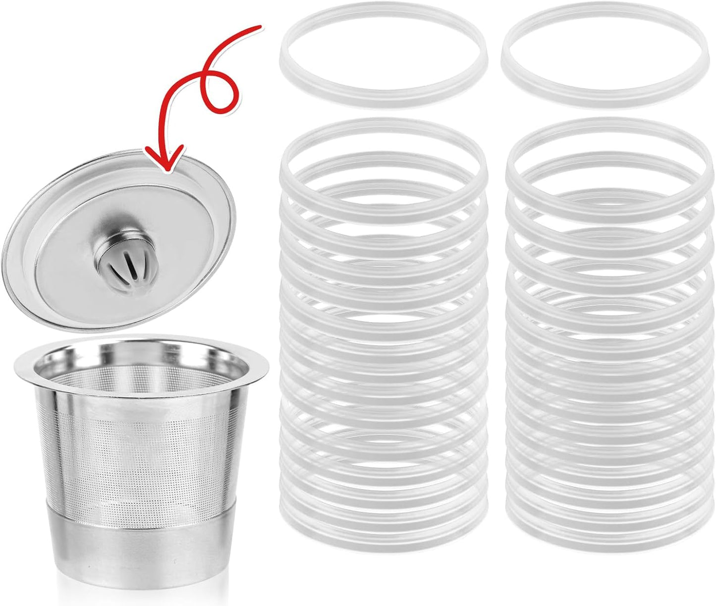 30 Juntas Silicona Recargable K Cup Keurig Reutilizables