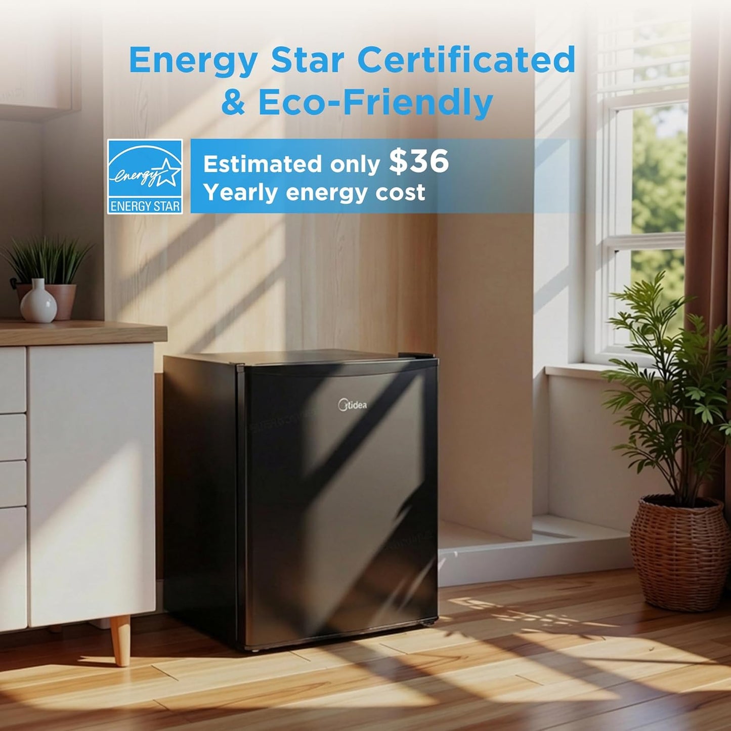 Mini refrigerador 2.7pies cúbicos Energy Star puerta reversible