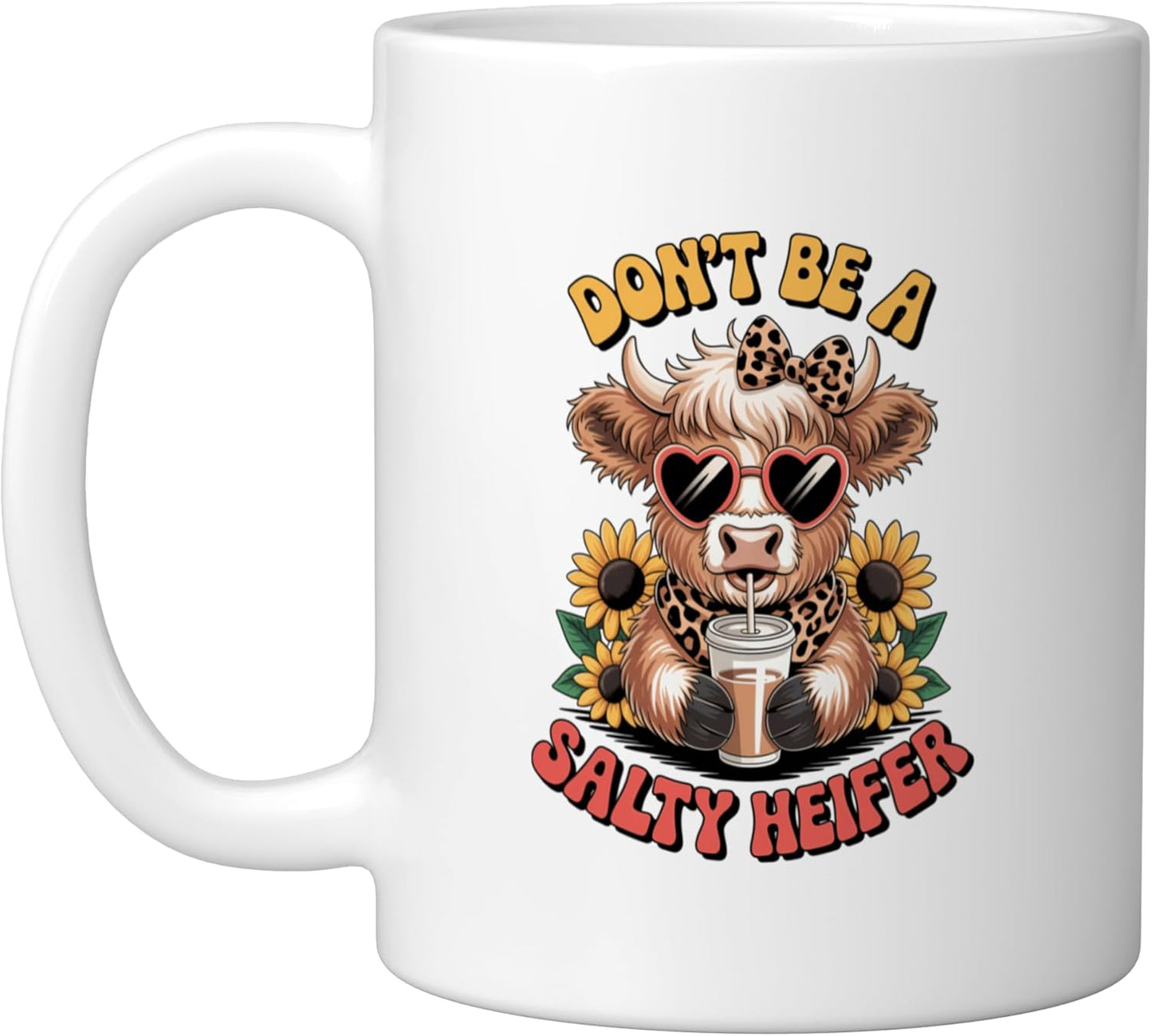 Taza Cerámica Vaca Escocesa Alta Sin Sal