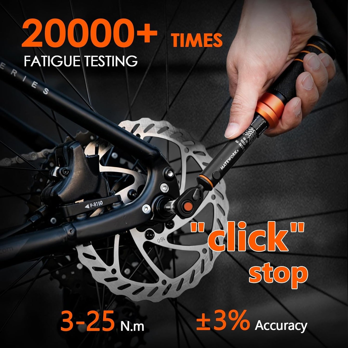 Llave dinamométrica 1/4 pulg 3-25Nm para bicicleta con 72 dientes