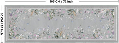 Alfombra pasillo 2x6ft antideslizante lavable mariposas grises