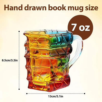 Taza de café con diseño de libro apilado para amantes de la lectura