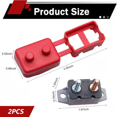 2 Disyuntores Automotrices 6-48V 30A Cubierta Impermeable