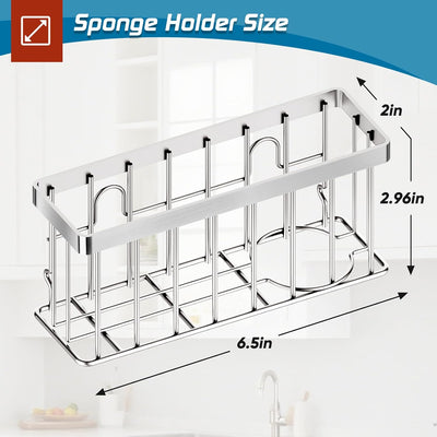 Soporte de esponja para fregadero MURLONG con ventosas y tiras adhesivas