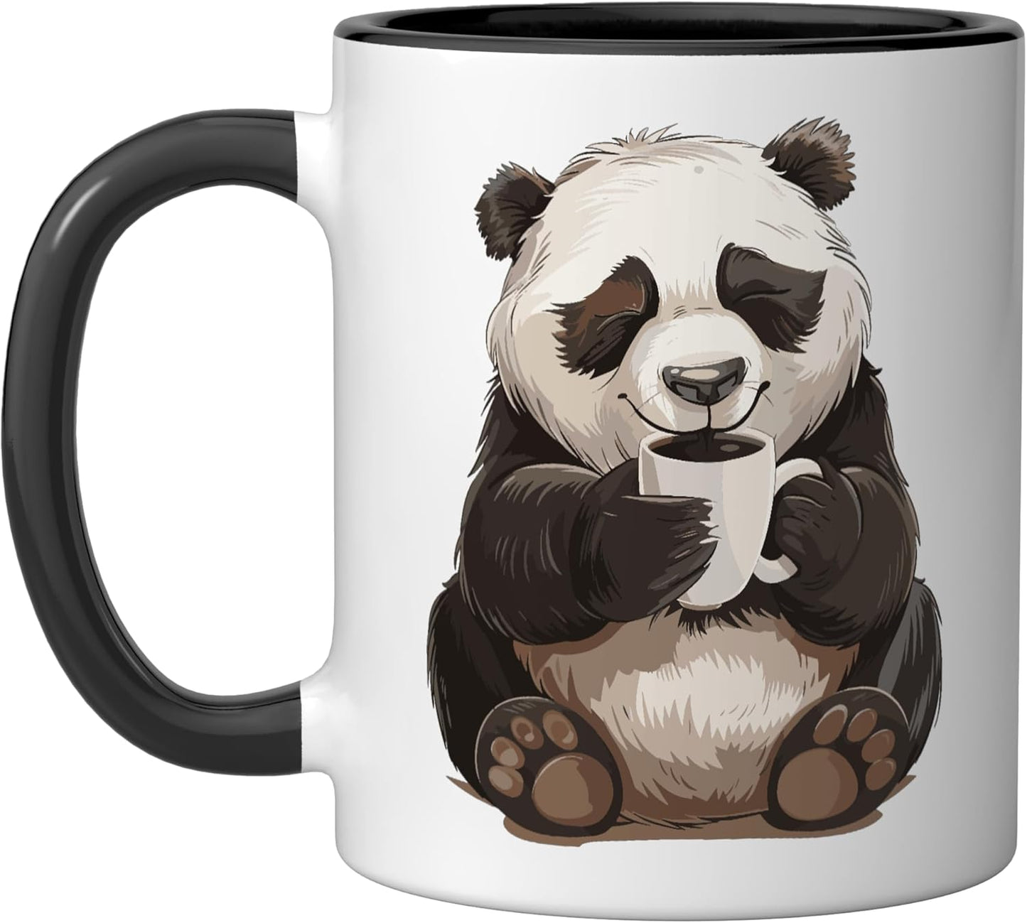 Taza de café cerámica Panda Coffee negra/blanca