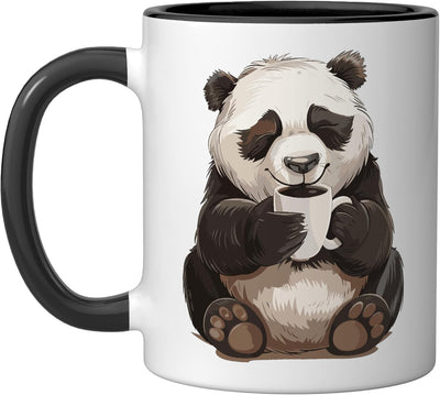 Taza de café cerámica Panda Coffee negra/blanca
