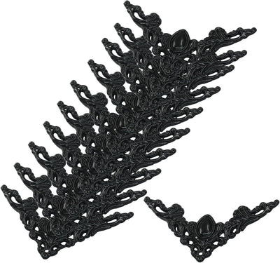 32 Protectores esquina metal negro para marco fotos y caja joyas