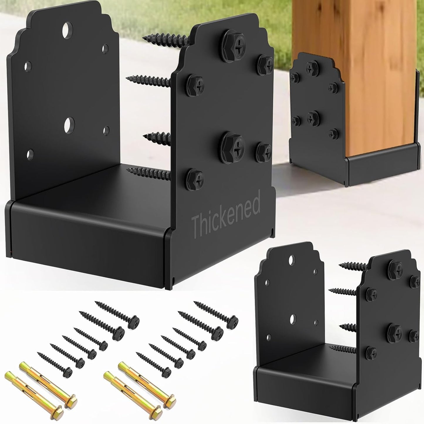 Soporte poste hormigón 6x6pulg 10000lb anclaje cubierta