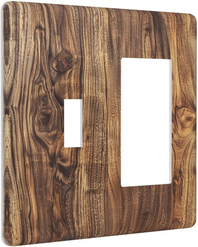 Cubiertas salida madera marrón textura envejecida placa interruptor