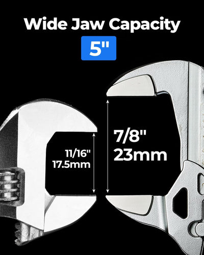 Llave ajustable CR-V 5pulg paralelas antideslizante con bolsa
