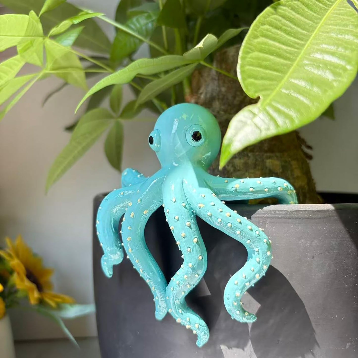 Decoración de macetas de pulpo colgantes de resina