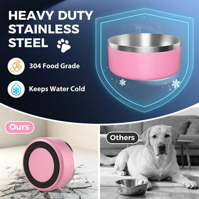 2 Pzas Cuencos Acero Inox Perros 40oz Antiderrap