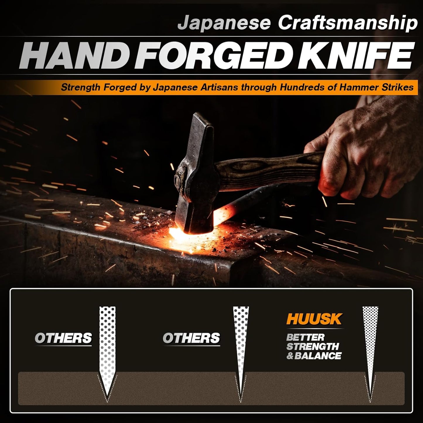 Set de 6 cuchillos de cocina japoneses con bloque