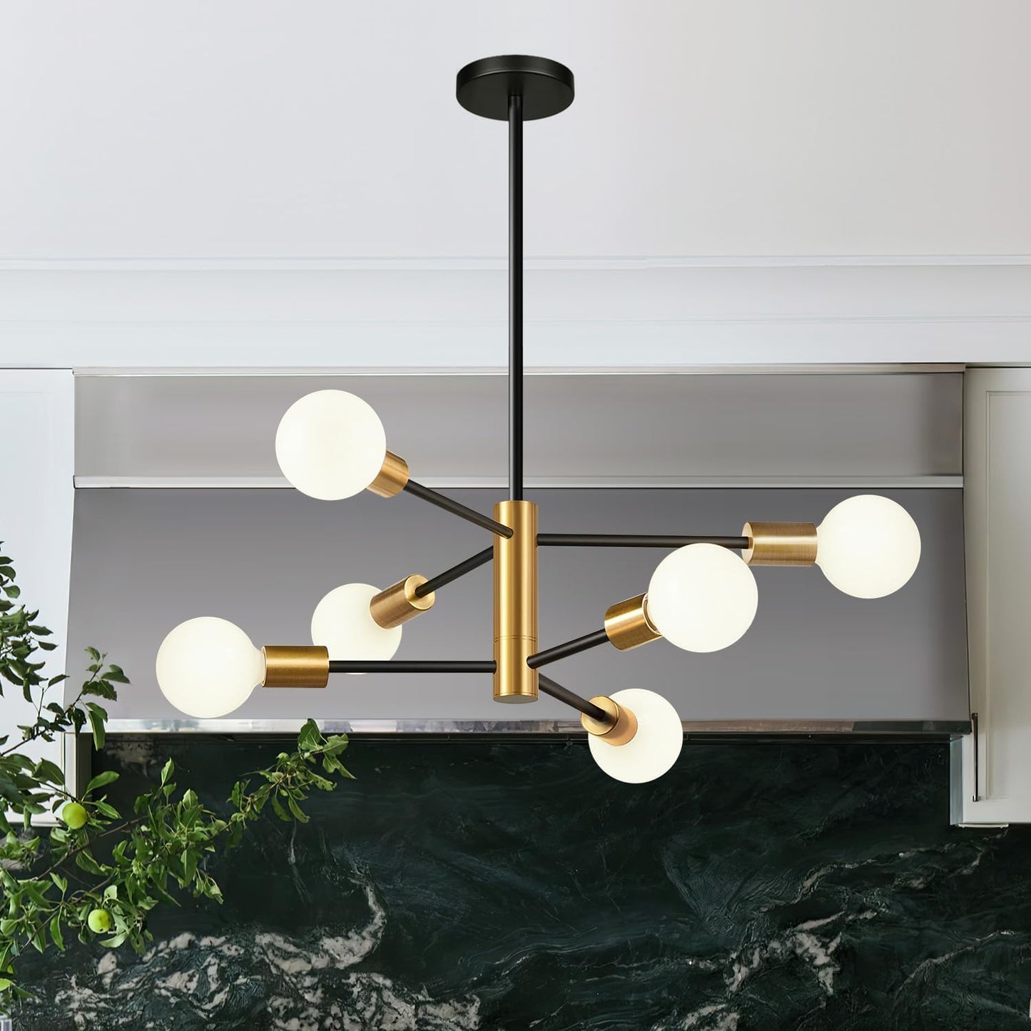 Lámpara Sputnik 30pulg 6 luces dorado cepillado ajustable