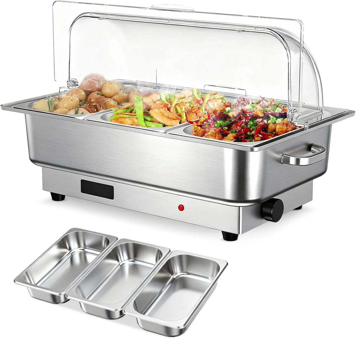 Juego 3 calentadores acero inox 600W pantalla digital