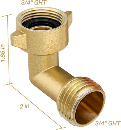 Conector codo manguera jardín 3/4pulg 2 pzas con juntas tóricas