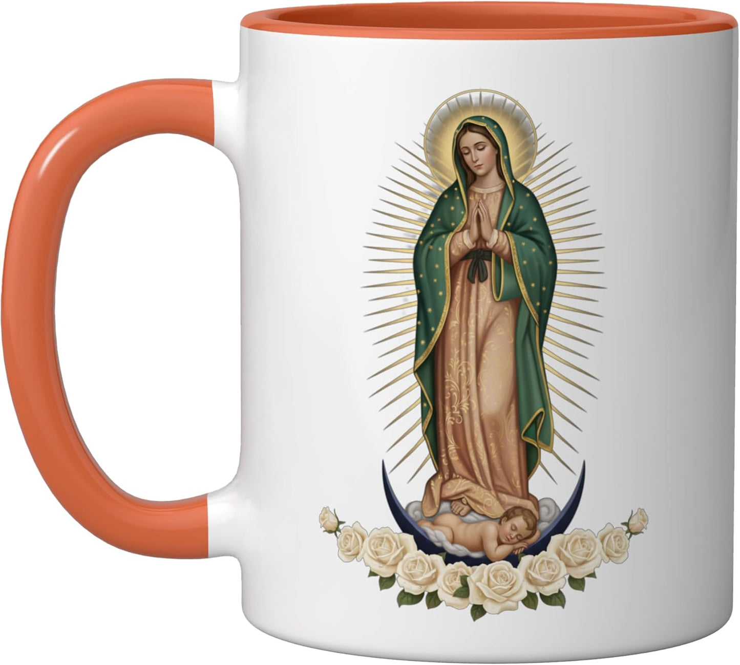 Taza cerámica Nuestra Señora de Guadalupe Virgen Maria estilo latino