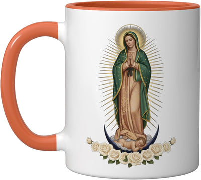 Taza cerámica Nuestra Señora de Guadalupe Virgen Maria estilo latino