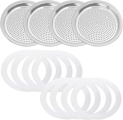 Juego repuesto 8 anillos silicona 4 placas acero inox