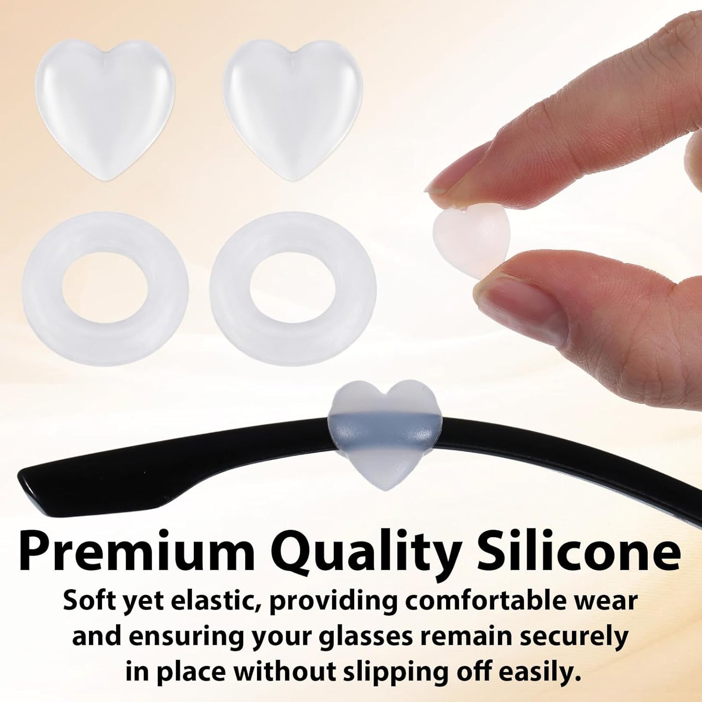20 Pzas Ganchos Oreja Corazón Antiderrap Silicón Retenedor Gafas