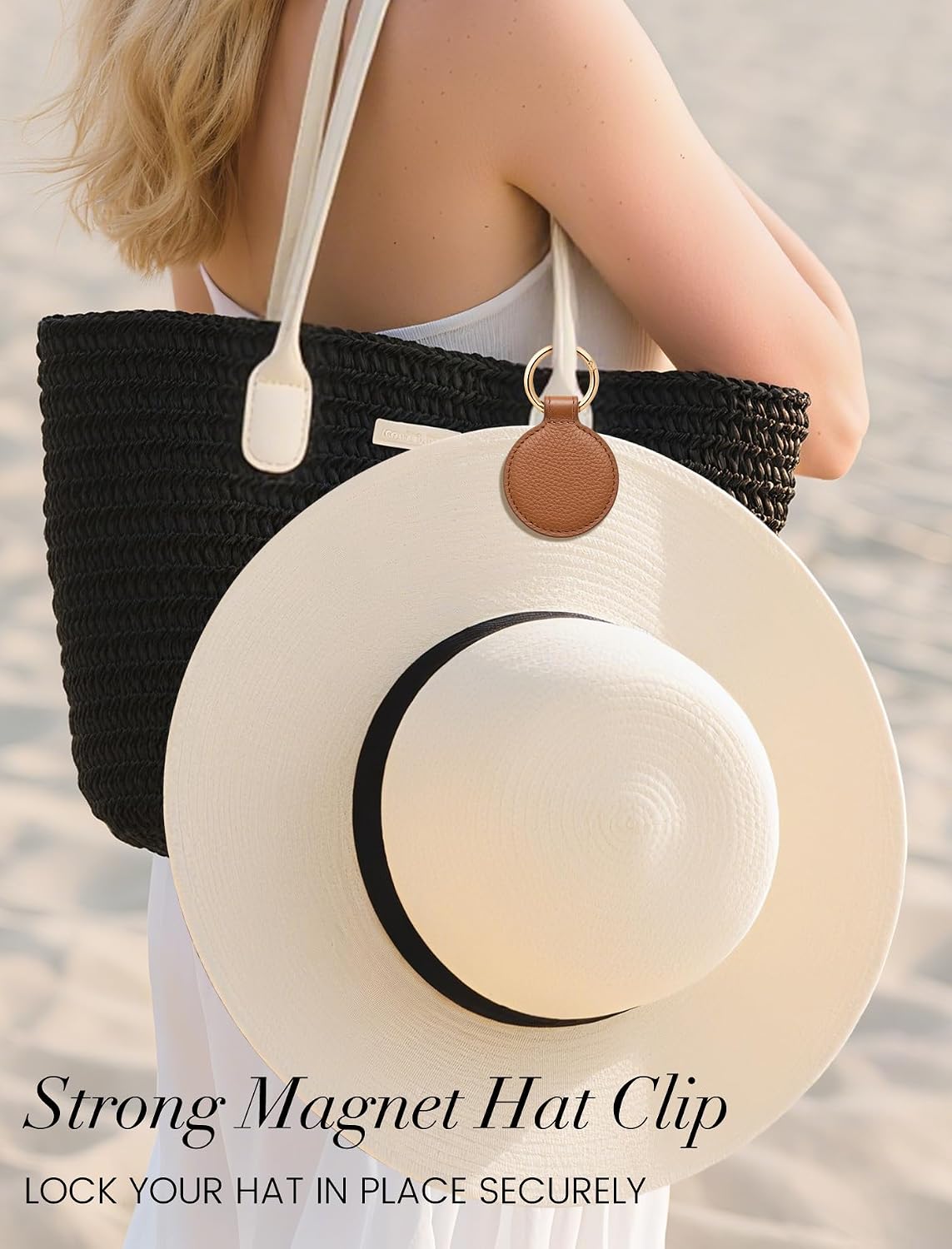 Clip magnético para sombrero viaje bolsa marrón