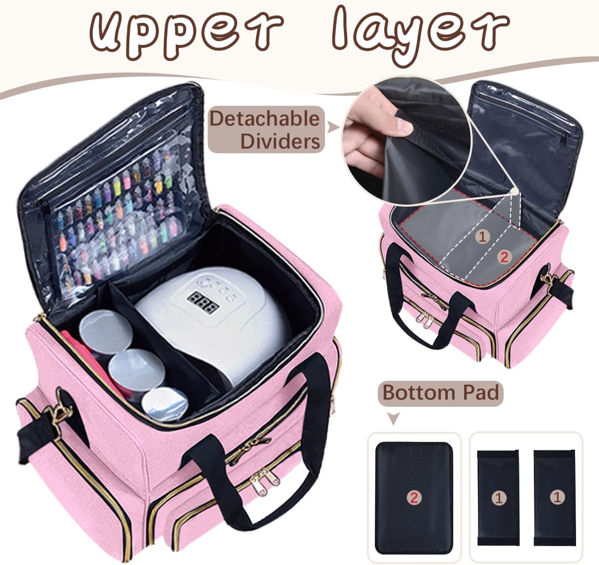Organizador esmalte uñas 80 botellas 0.5oz viaje