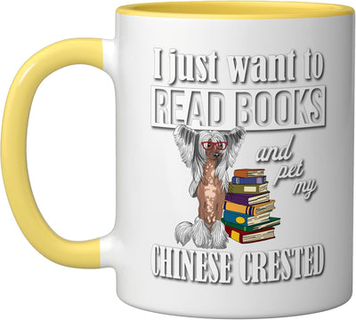 Taza Cerámica para Niños con Perro Chino Crestado Amarillo/Blanco