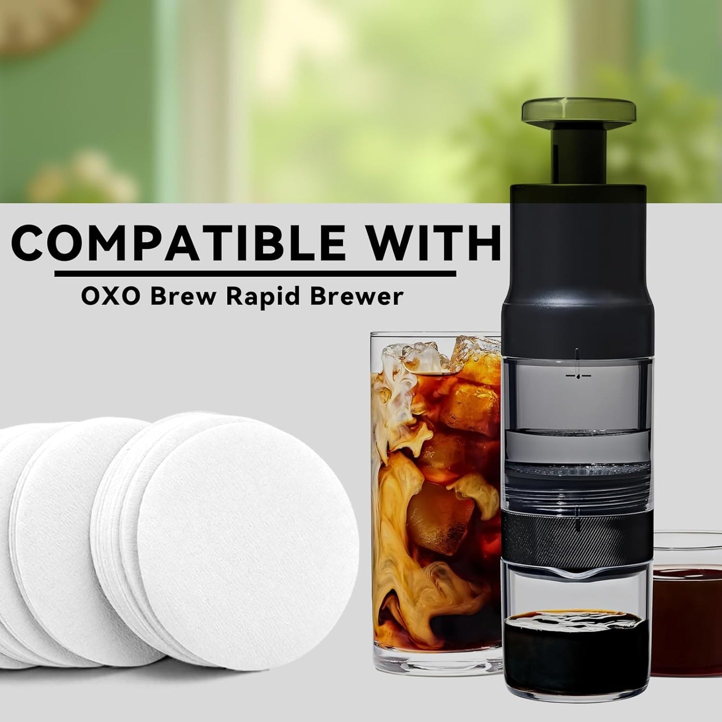 Filtros de café de papel compatibles con cafetera OXO Rapid Brewer
