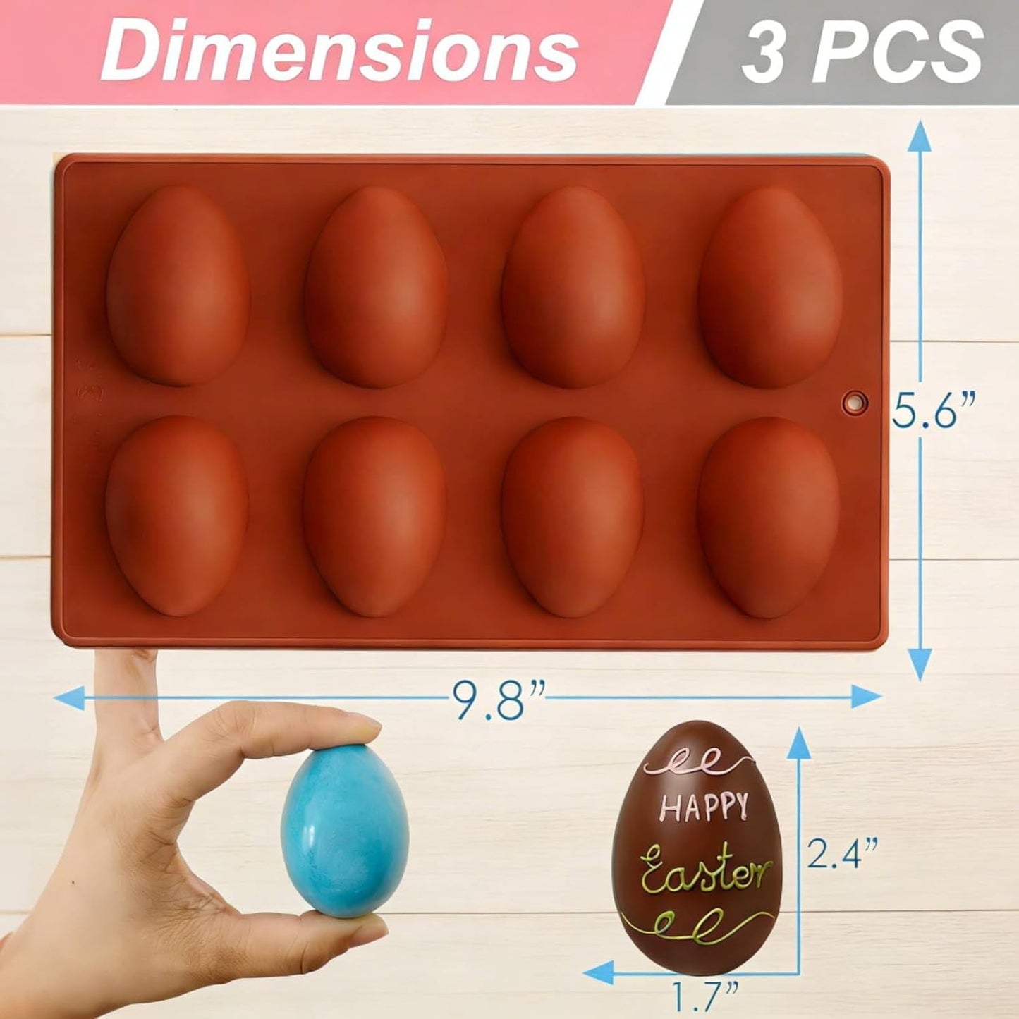 Moldes de silicona 3D para huevos de Pascua veganos y rellenos