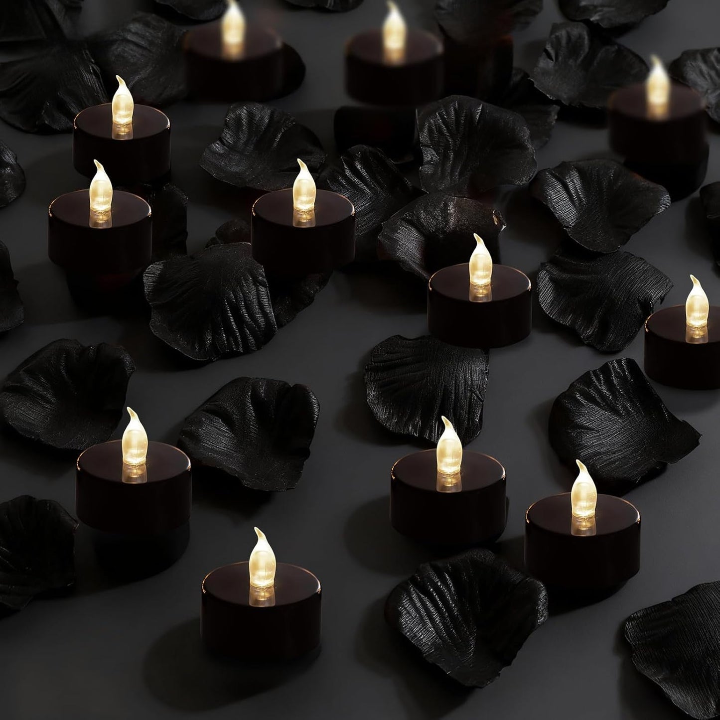 500 Pétalos Rosa con 12 Velas Té LED Sin Llama para Aniversario