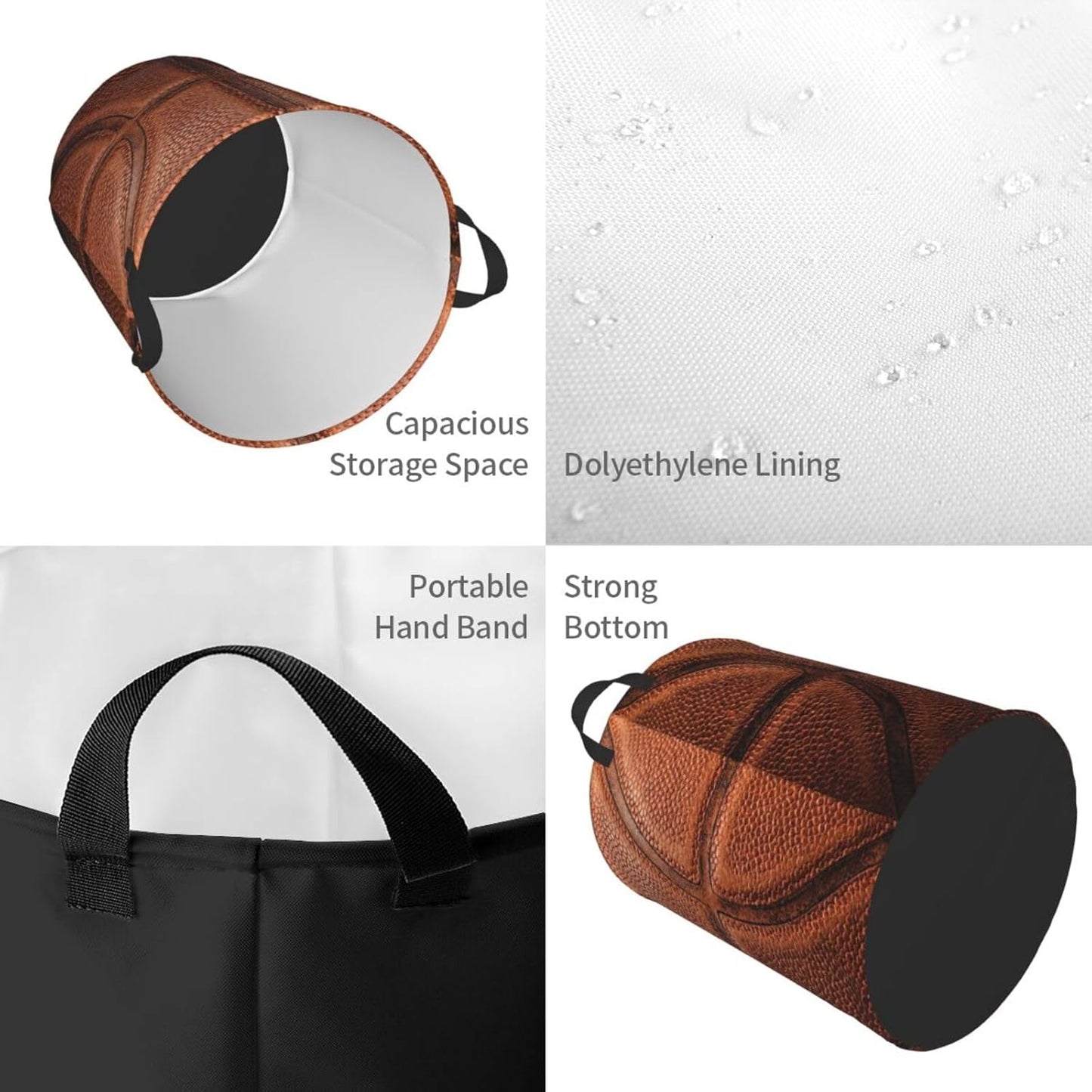 Cesta lavandería redonda deportiva con forro impermeable