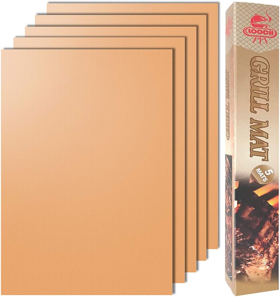 5 Tapetes Cobre para Parrilla Antiadherente 15.75x13pulg