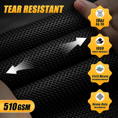 Lona camión volquete 7x14ft PVC negro con bolsillo y cables elásticos