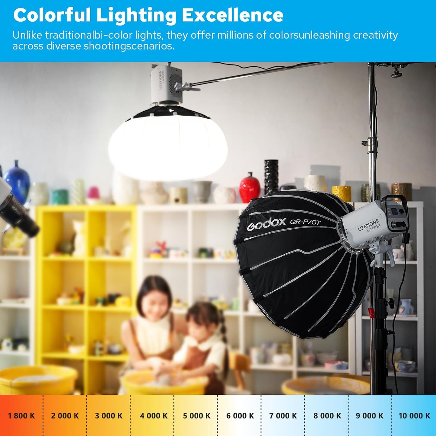 Luz LED RGB estudio Bowens 14 efectos