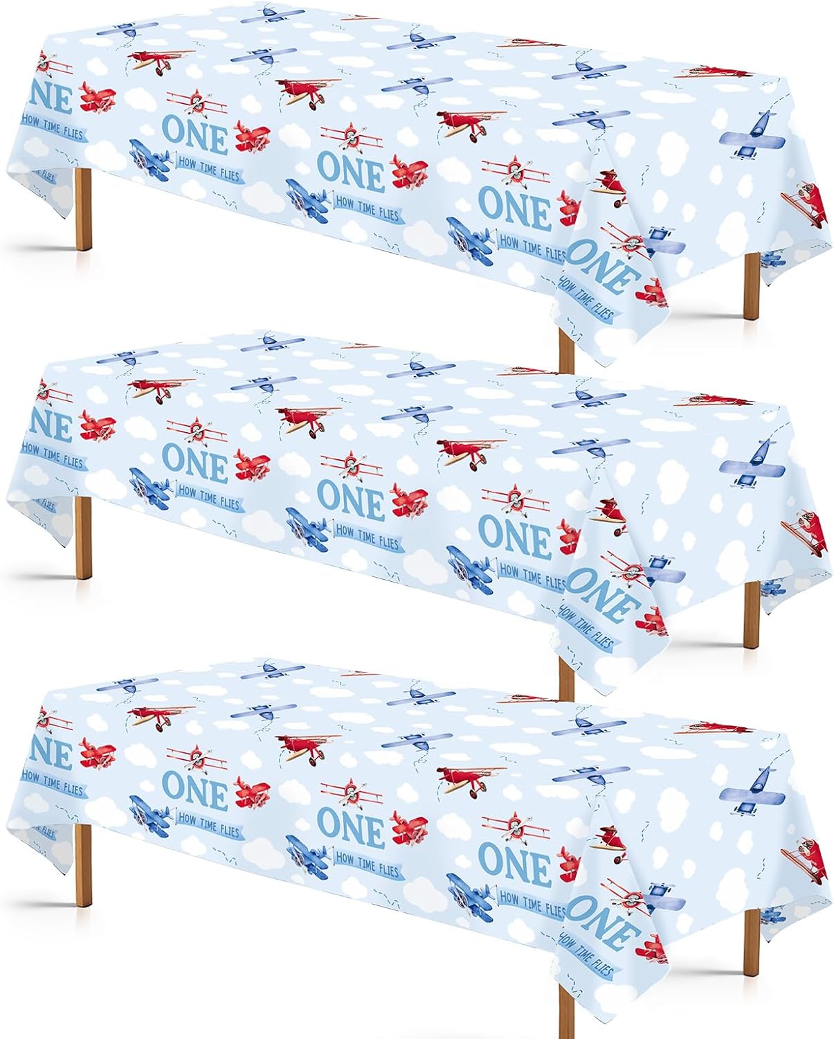 Mantel de cumpleaños de avión para niños de plástico impermeable